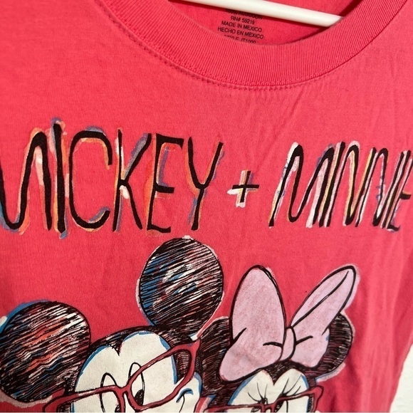 Disney Minnie Mouse T-Shirt Pink Mickey + Minnie - Picture 5 of 11